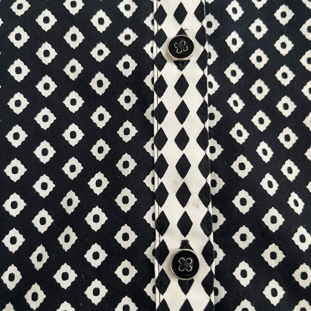 Foxcroft button-down patterned contrast cuffs shi… - image 2